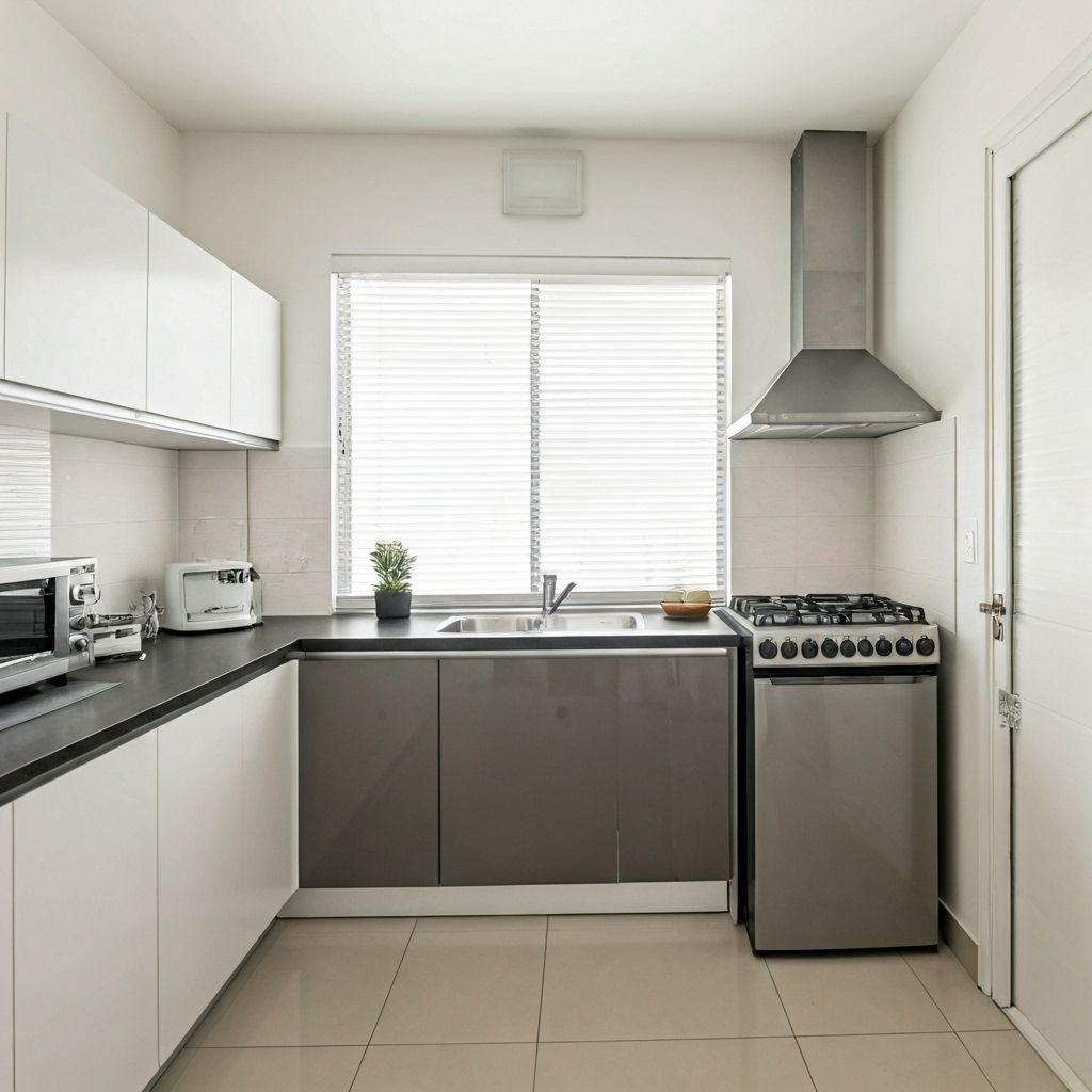 Interior moderno de kitnet compacta